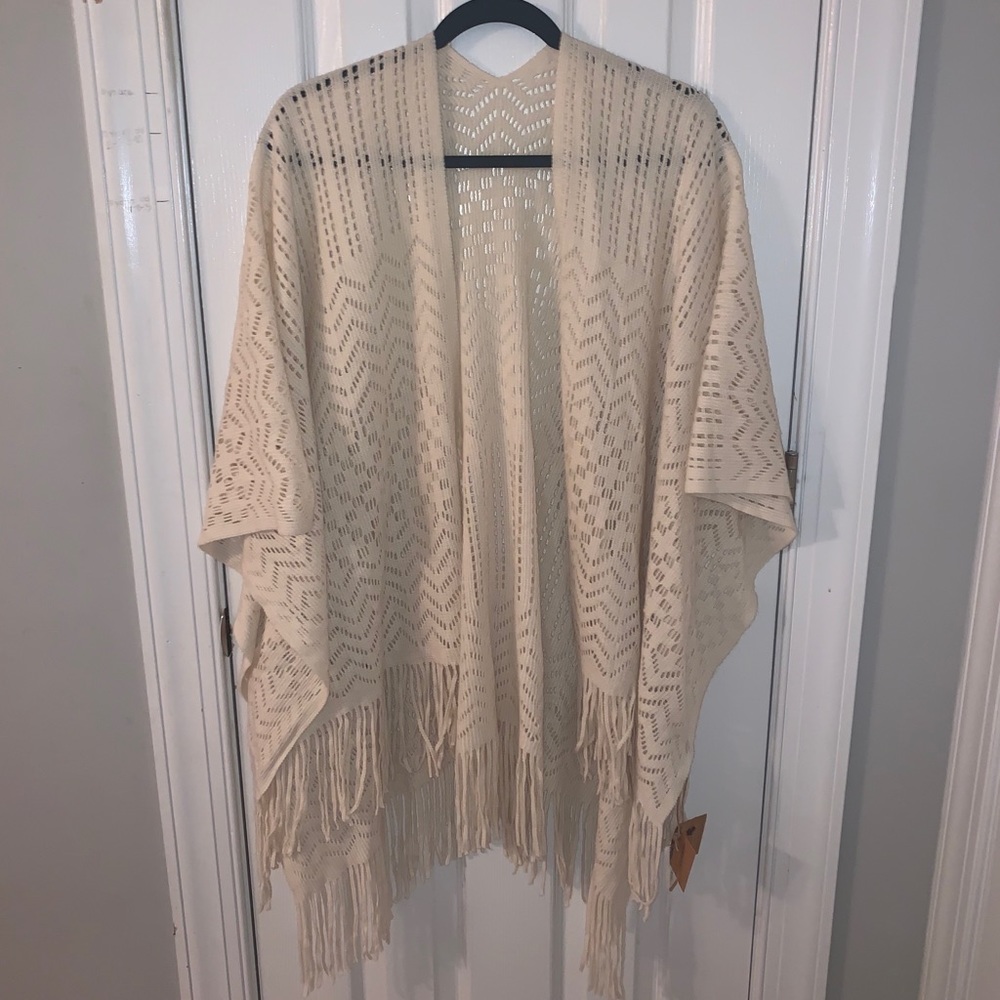 Cream Knitted Shawl